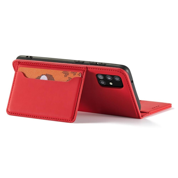 Magnetisk kortveske til Xiaomi Redmi Note 11 Pro kortlommebeskytter? rødt stativ