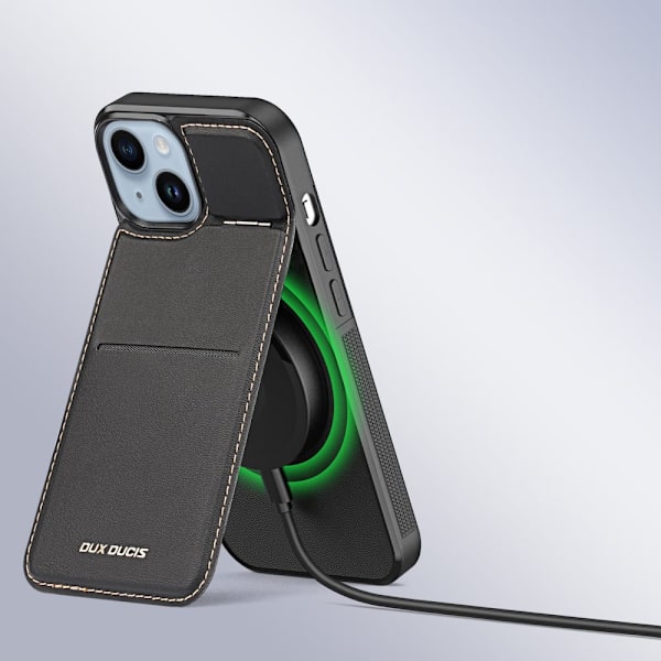 Dux Ducis Rafi Mag lommebokdeksel med 3-i-1-stativ for iPhone 14 Plus med MagSafe og RFID-blokkering - svart