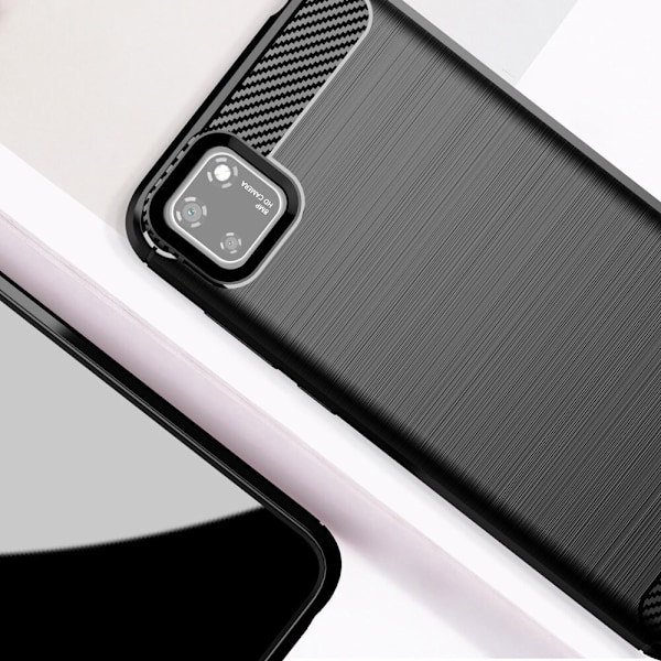 Carbon Case fleksibelt deksel for Huawei Y5p blå