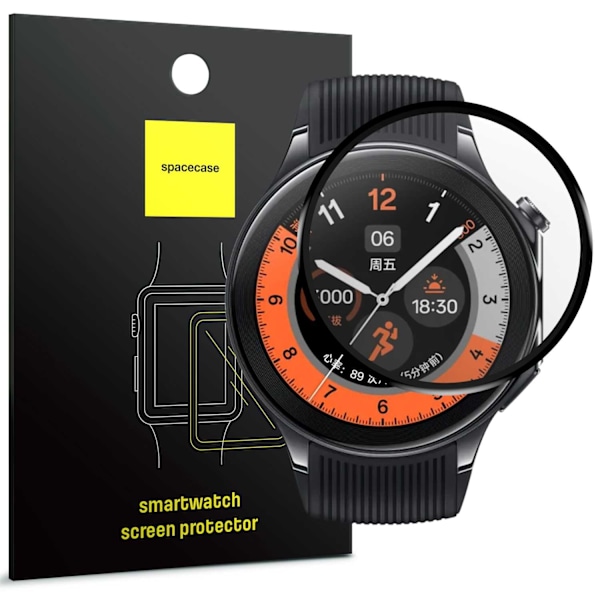 Spacecase Härdat Glas För Oppo Watch X Svart Skärmskydd