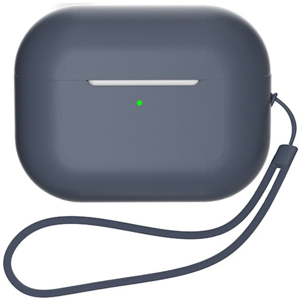 Silikonveske for AirPods 3 + håndleddsstropp og snor - blå