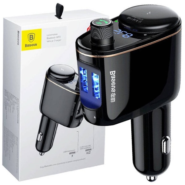 BASEUS CAR FM-SENDER TRÅDLØS BLUETOOTH/USB SORT