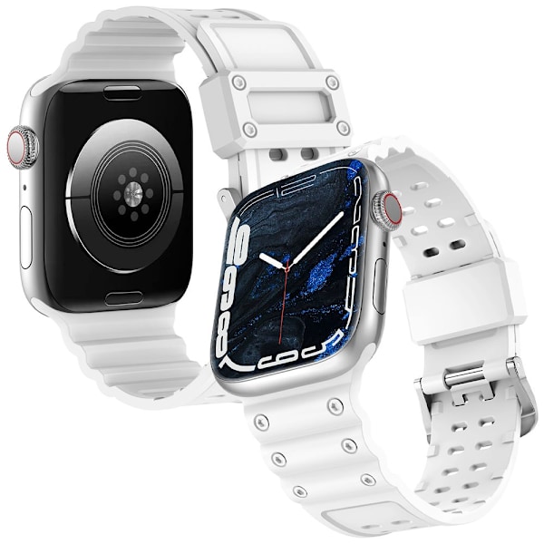 Strap Triple Protection Apple Watch SE armbånd, 8, 7, 6, 5, 4, 3, 2, 1 (41, 40, 38 mm) armbånd hvit