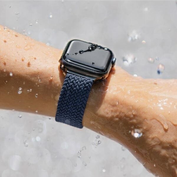 UNIQ Aspen Apple Watch Band 40/38/41 mm serie 4/5/6/7/8/SE/SE2 flettet grå/granittgrå