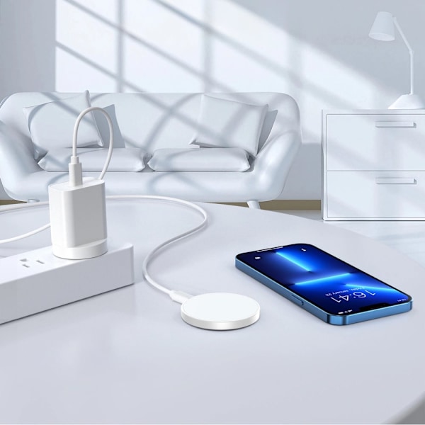 MagSafe Choetech T603-F induktiv lader med holder - hvit