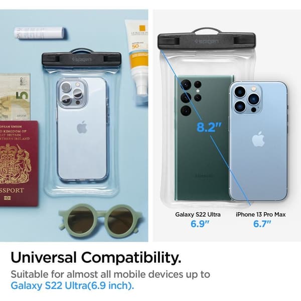 SPIGEN A610 UNIVERSAL VANNTETT FLYTEKASSE KRYSTALLKLAR