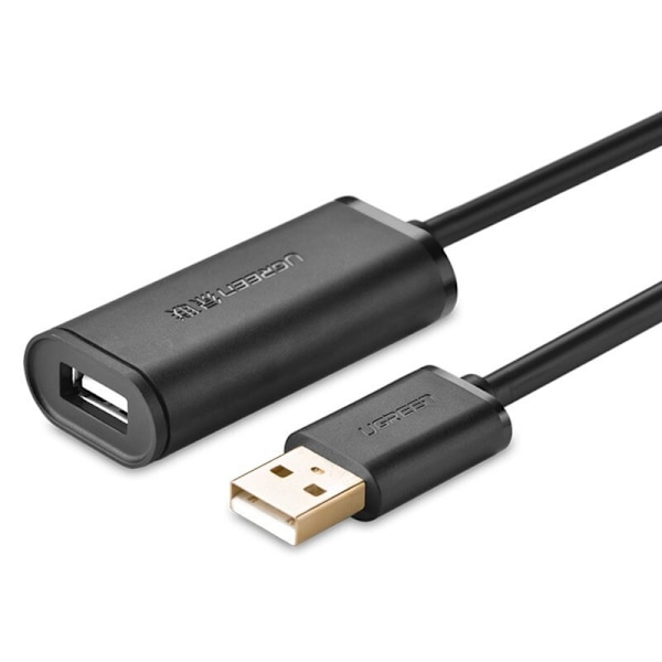 Ugreen aktiv kabel USB 2.0 skjøtekabel 480 Mbps 10 m svart (US121 10321)