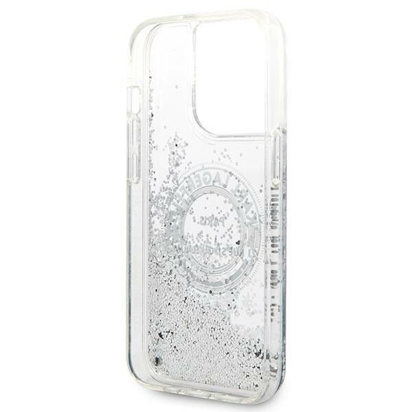 Karl Lagerfeld KLHCP14XLCRSGRS Deksel til iPhone 14 Pro Max - Sølv Liquid Glitter RSG