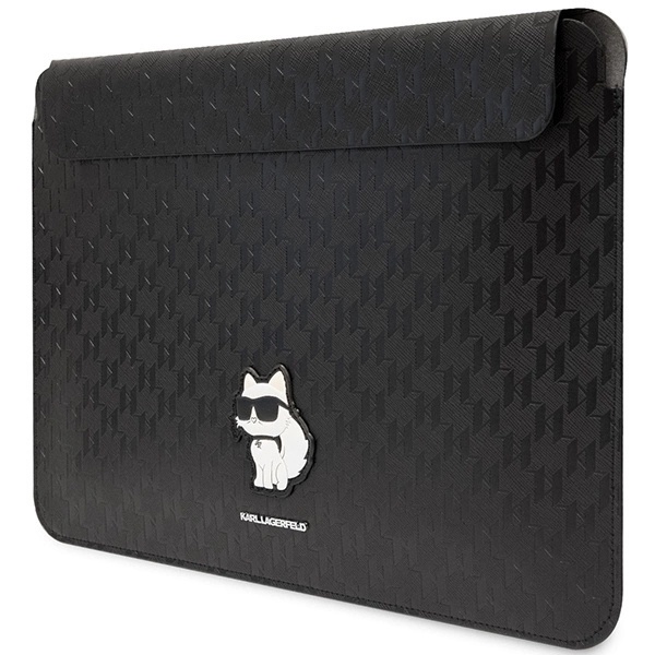 KARL LAGERFELD SAFFIANO MONOGRAM CHOUPETTE ETUI TIL EN 16" BÆRBAR COMPUTER - SORT