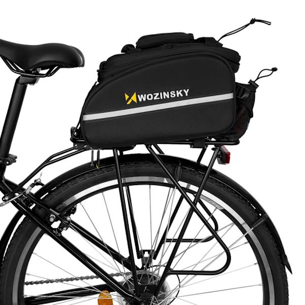 Wozinsky stor sykkelveske 35l + regntrekk svart (WBB19BK)