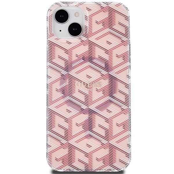 Guess IML GCube MagSafe beskyttelsesdeksel for iPhone 15 Plus / 14 Plus - rosa