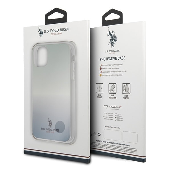 Saken med USA Polo Assn. Gradient Pattern Collection for iPhone 11 Pro Max - Blå