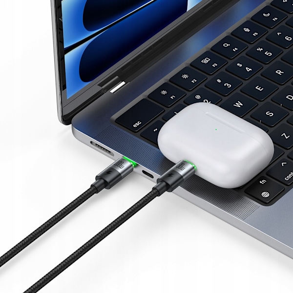 MCDODO USB-C 2IN1 SNABBLADDNINGSKABEL FÖR IPHONE 14 MACBOOK LED 100W 2M