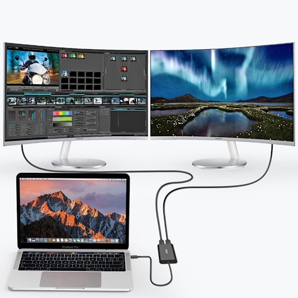 CHOETECH ADAPTER ADAPTER SPLITTER USB C THUNDERBOLT 3-2X DP 4K 60HZ