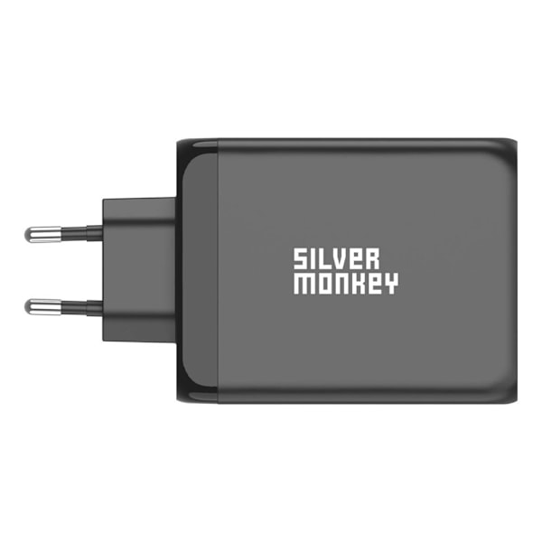 Silver Monkey SMA153 200W GaN-lader 3xUSB-C PD USB-A QC 3.0 - svart