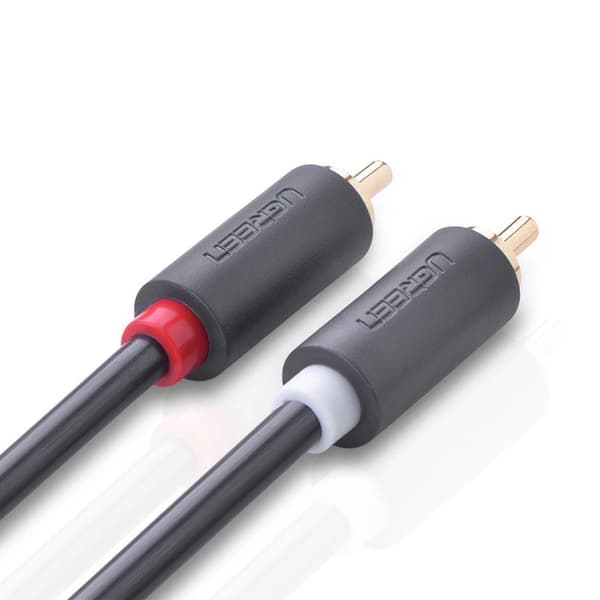 UGREEN AV104 10518 LYDKABEL 2RCA (HAN) / 2RCA (HAN) 2M - GRÅ