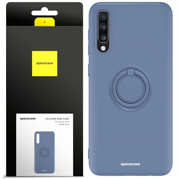 Spacecase Silikonecase Ring För Galaxy A70 Blåt Skydd