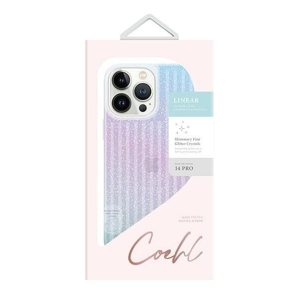 UNIQ COEHL LINEAR COVER TIL IPHONE 14 PRO - BLÅ OG PINK