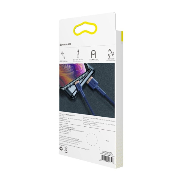 Baseus Cafule USB-A / Lightning 2.4A QC 3.0-kabel 1 m - blått gull