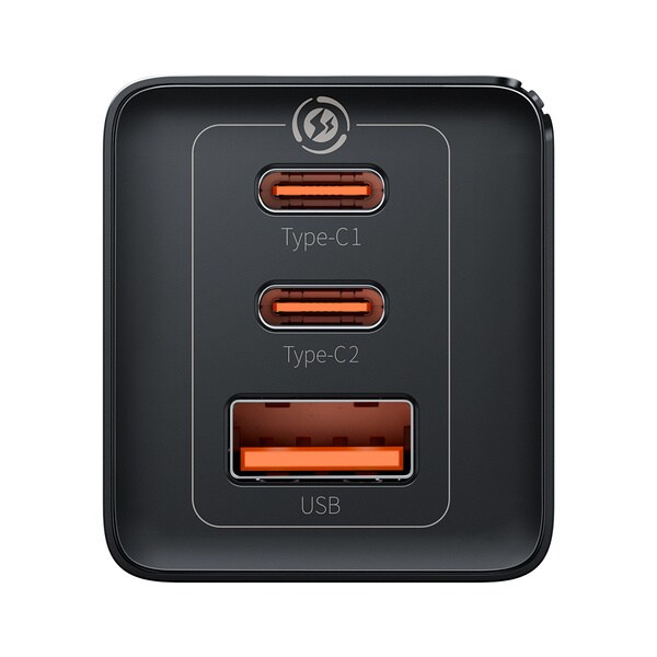 GaN hurtiglader 2xUSB C 1xUSB 65W Baseus GaN5 Pro + USB C - USB C 100W kabel - svart