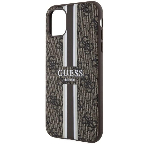Guess GUHMN61P4RPSW deksel til iPhone 11 / Xr - Brun 4G Printed Stripes MagSafe