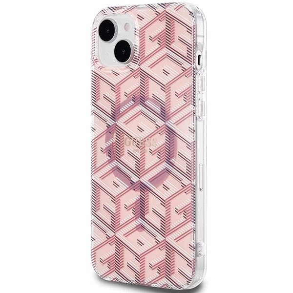 Guess IML GCube MagSafe beskyttelsesdeksel for iPhone 15 Plus / 14 Plus - rosa
