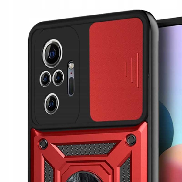 Spacecase Case Cover För Xiaomi Redmi Note 10 Pro Camring Red