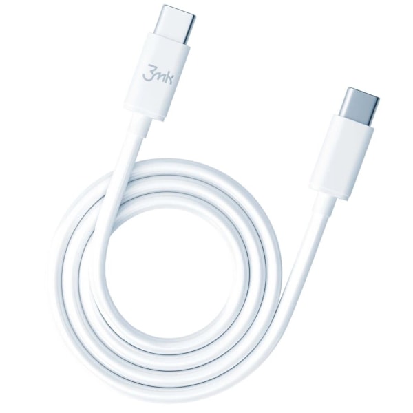3mk Hyperkabel USB-C / USB-C 100W 2m - hvit