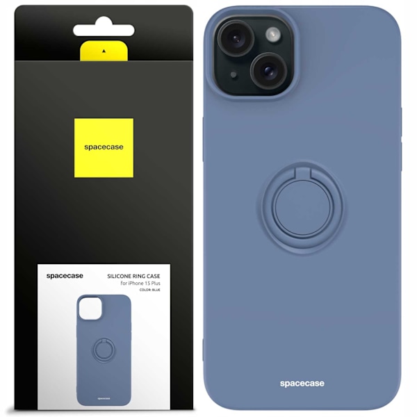 Spacecase Silikon Ringfodral För Iphone 15 Plus Blå