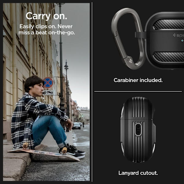 SPIGEN RUGGED ARMOR APPLE AIRPODS PRO 1/2 MAT SORT