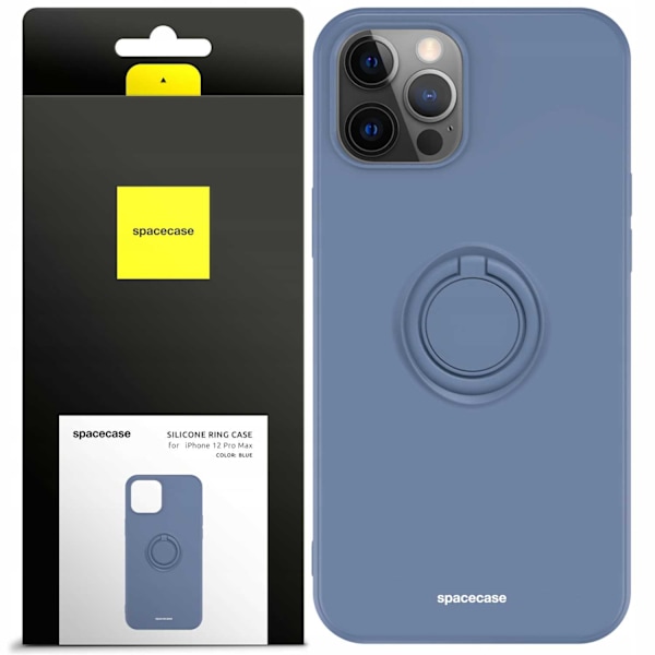 Spacecase Silikon Ringfodral För Iphone 12 Pro Max Blue Case Cover