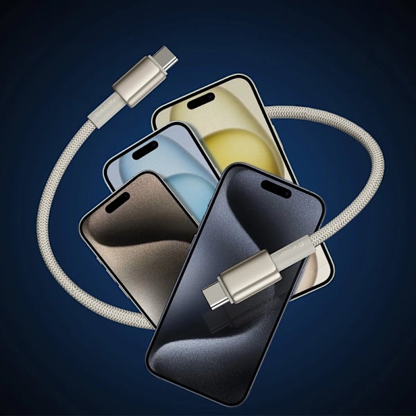 Baseus Tungsten Gold USB-C / USB-C kabel 100W 1m - gull