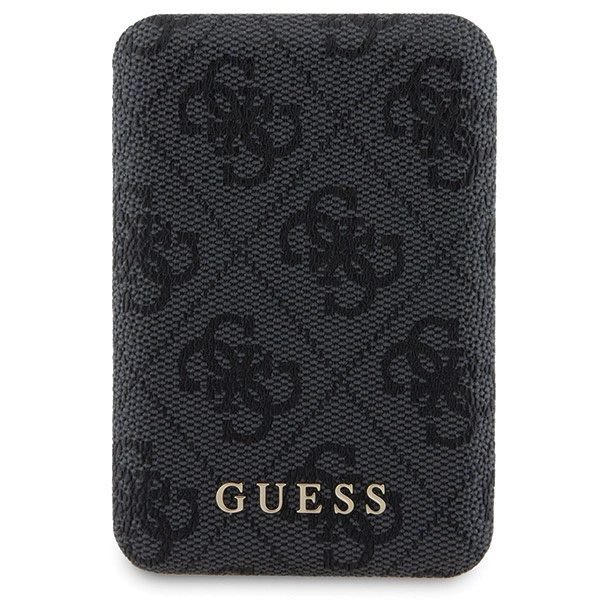 Guess 4G metalllogo-sett for iPhone 14 Pro Max + 5000mAh MagSafe Powerbank - svart