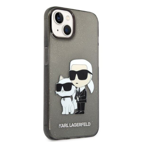 KARL LAGERFELD GLITTER KARL&CHOUPETTE ETUI TIL IPHONE 14 PLUS - SORT