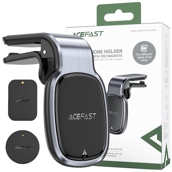 ACEFAST MAGNETISK BILTELEFONHOLDER TIL LUFTUDLUFTNING, GRÅ