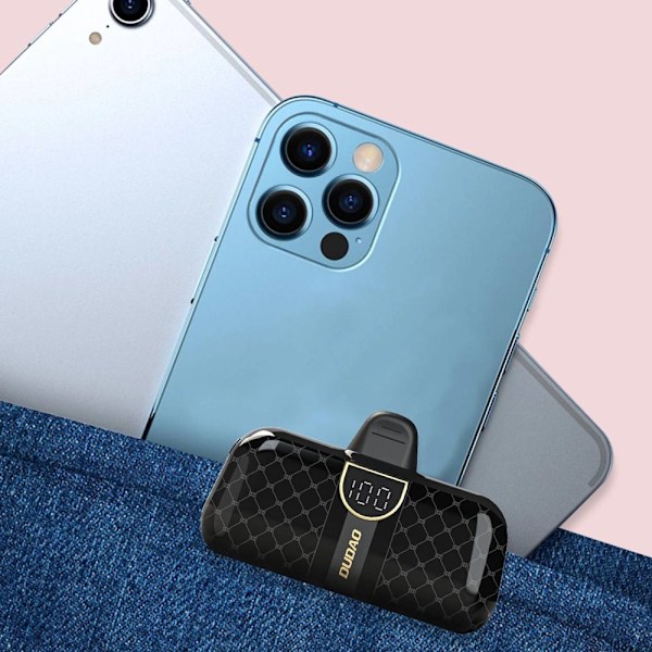 Dudao K20SL mini powerbank Lyn i form av en pose 5000mAh - svart