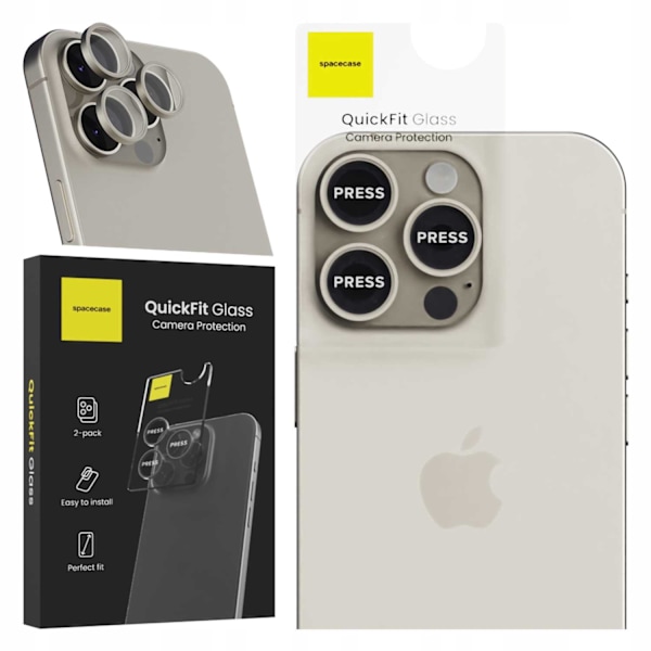 Spacecase Härdat Glas Quickfit-Kamera För Iphone 15 Pro Max Titanium