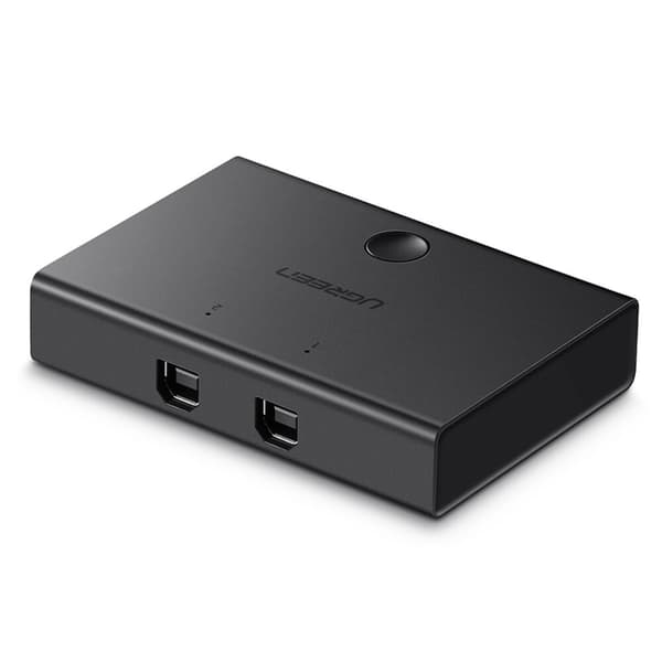 UGRØN OMSKIFTER 2XUSB-B - USB-A SORT (30345)