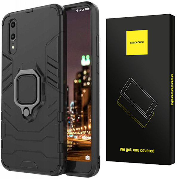 Spacecase Case X-Ring Case För Huawei P20 Svart