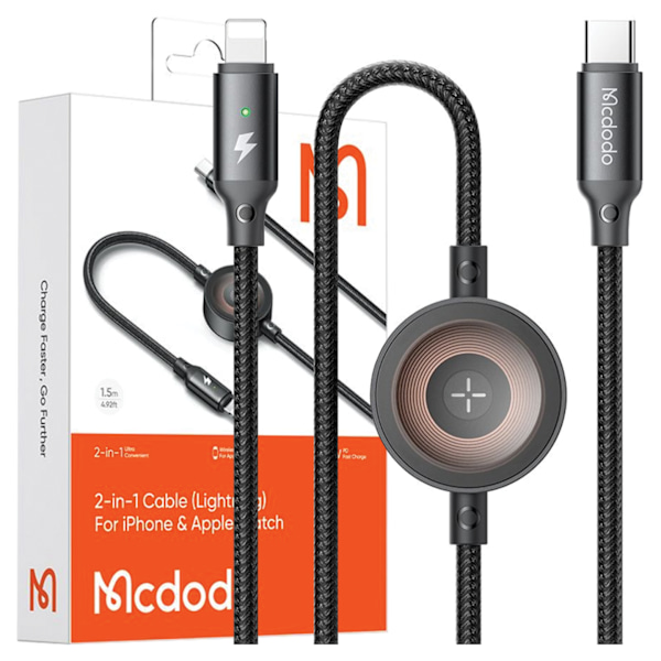 MCDODO INDUKTIV LADDARE FÖR APPLE WATCH 2IN1-KABEL FÖR IPHONE LIGHTNING