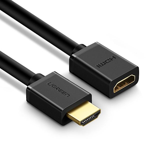 Ugrønn kabel kabel adapter adapter skjøtekabel HDMI (hun) - HDMI (hann) 4K 10,2 Gbps 340 Mhz audio ethernet 0,5 m svart (HD107 10140)