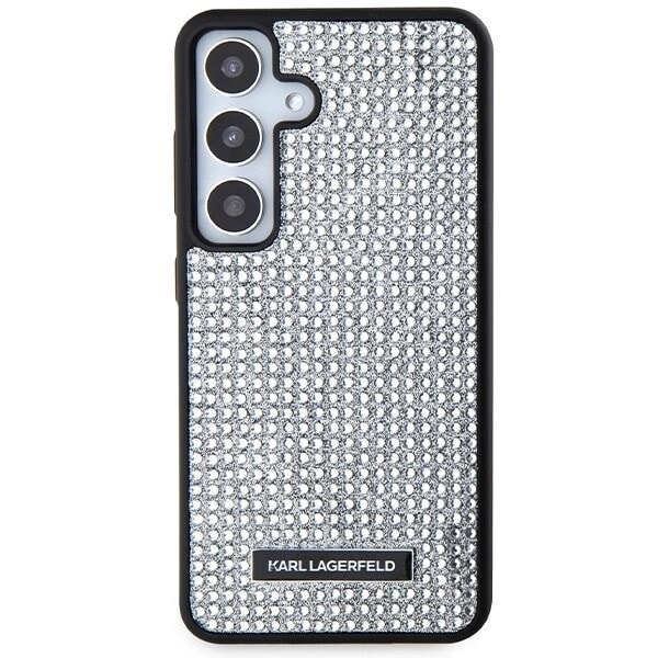 Karl Lagerfeld Rhinestone Metal Logo Deksel til Samsung Galaxy S24 - Sølv