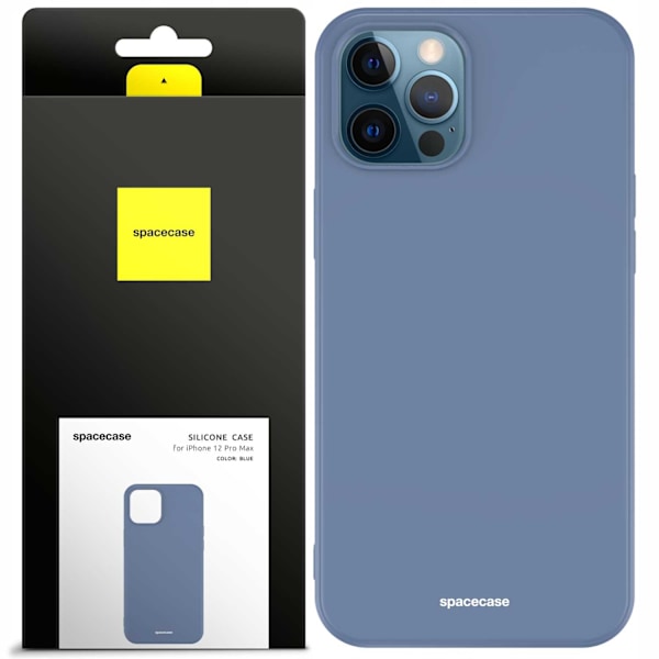 Spacecase Silikonfodral För Iphone 12 Pro Max Blåt Skydd