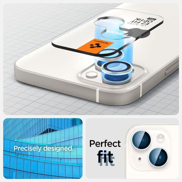 CAMERA COVER SPIGEN OPTIK.TR "EZ FIT" CAMERA PROTECTOR 2-PACK IPHONE 14/14 PLUS STARLIGHT
