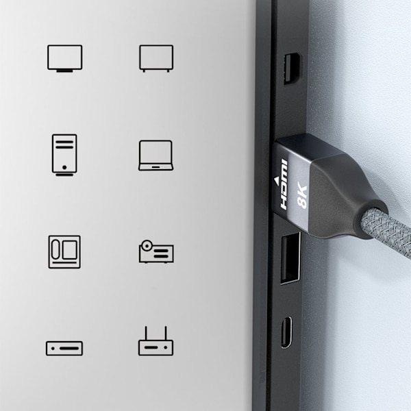 Wozinsky HDMI 2.1-kabel 8K 60 Hz 48 Gbps / 4K 120 Hz / 2K 144 Hz 2 m sølv (WHDMI-20)