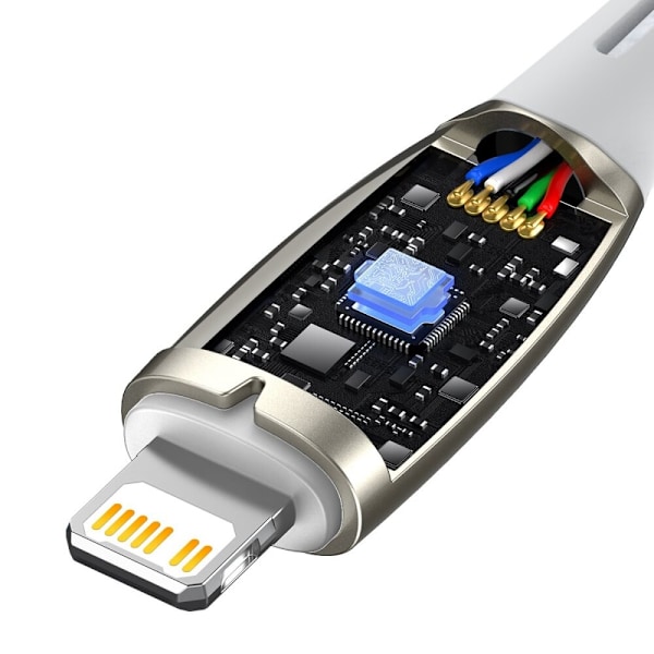 Baseus Glimmer serie hurtigladekabel USB-C - Lightning 480Mb/s PD 20W 1m hvit