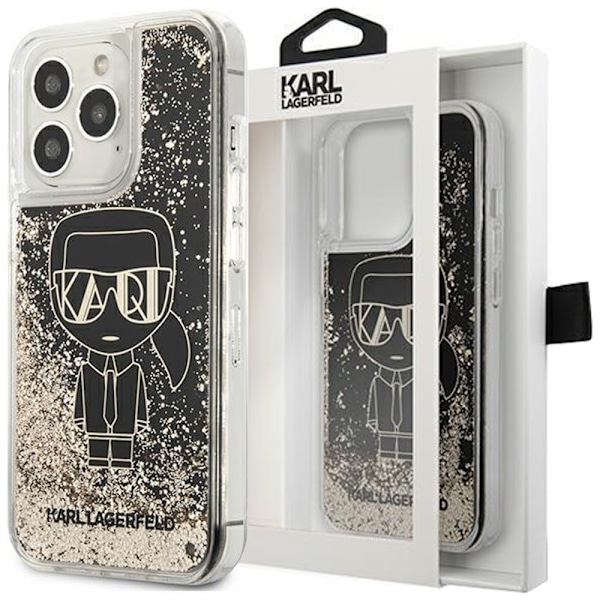 KARL LAGERFELD LIQUID GLITTER GATSBY ETUI TIL IPHONE 13 PRO MAX - SORT
