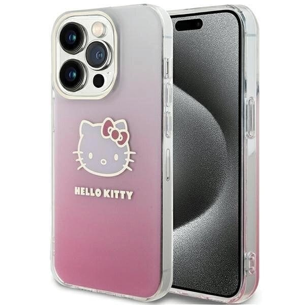 Hello Kitty IML Gradient Electrop Kitty Head-deksel til iPhone 14 Pro Max - Rosa