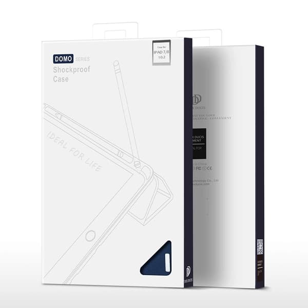 Dux Ducis Domo-deksel med klaff og smart søvn iPad 7/8/9 10,2" - blå