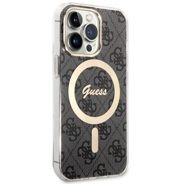 Guess GUHMP13LH4STK-deksel til iPhone 13 Pro / 13 - svart 4G MagSafe